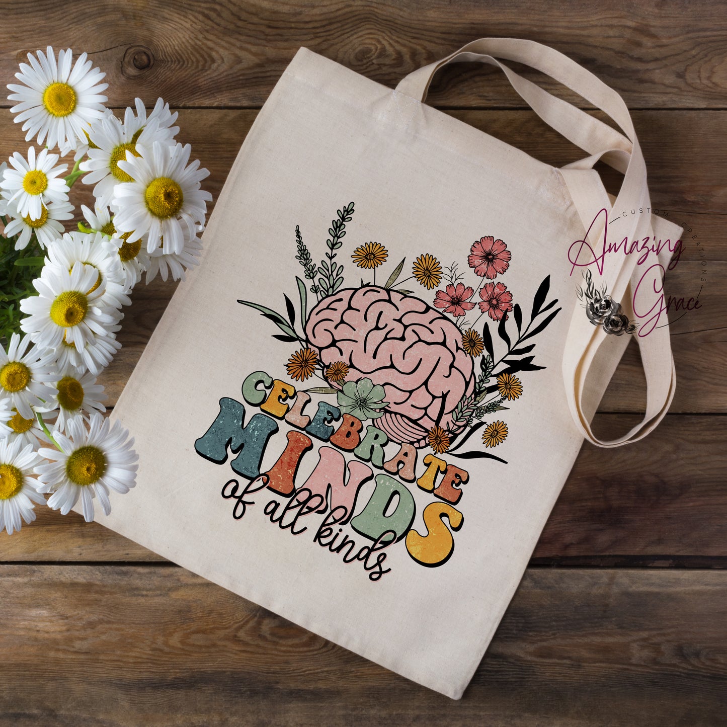NEURODIVERSTY SLOGAN tote bag