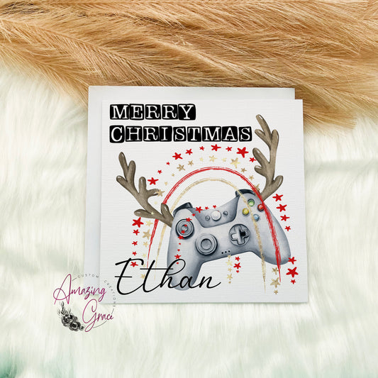 Personalised gaming Christmas card