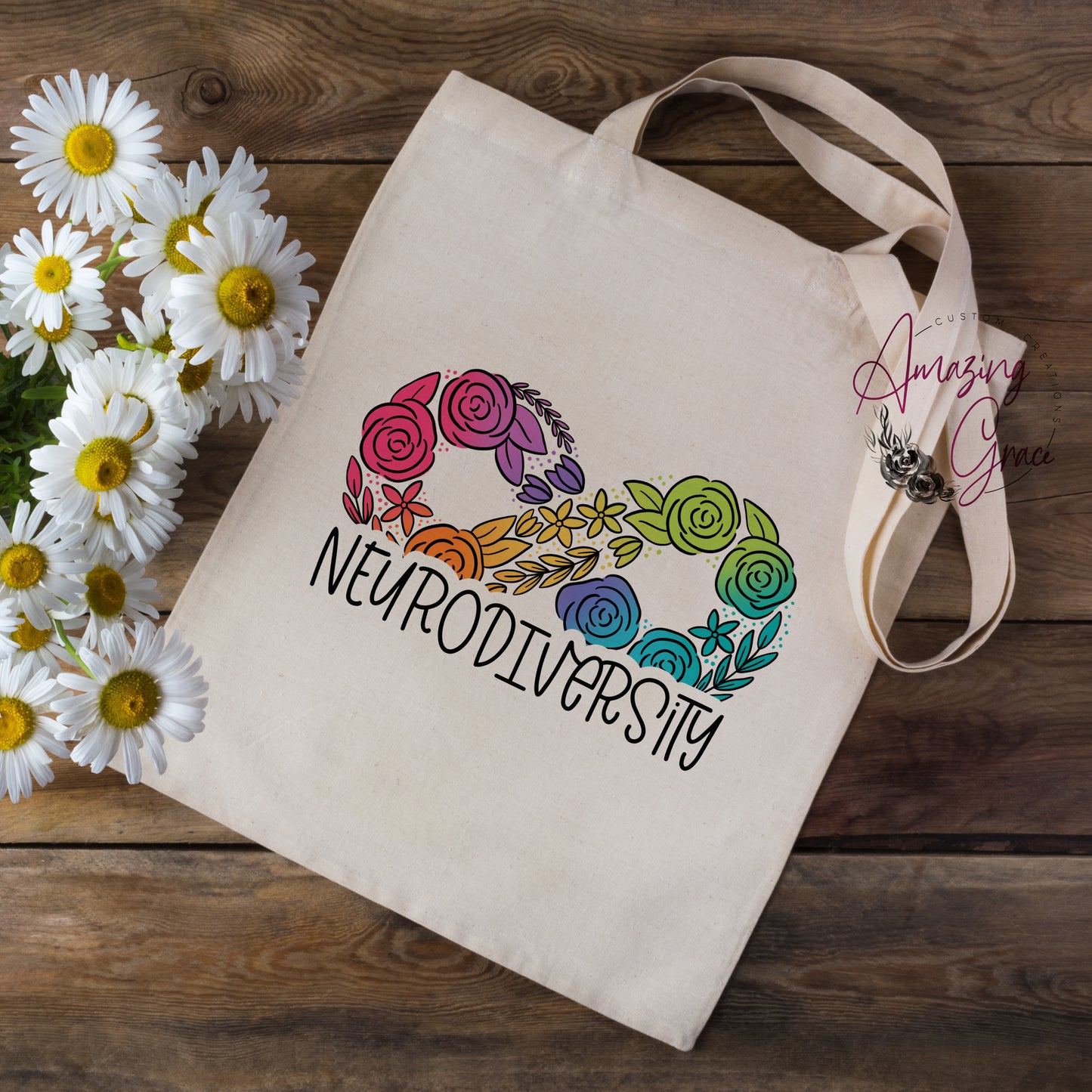 NEURODIVERSTY SLOGAN tote bag