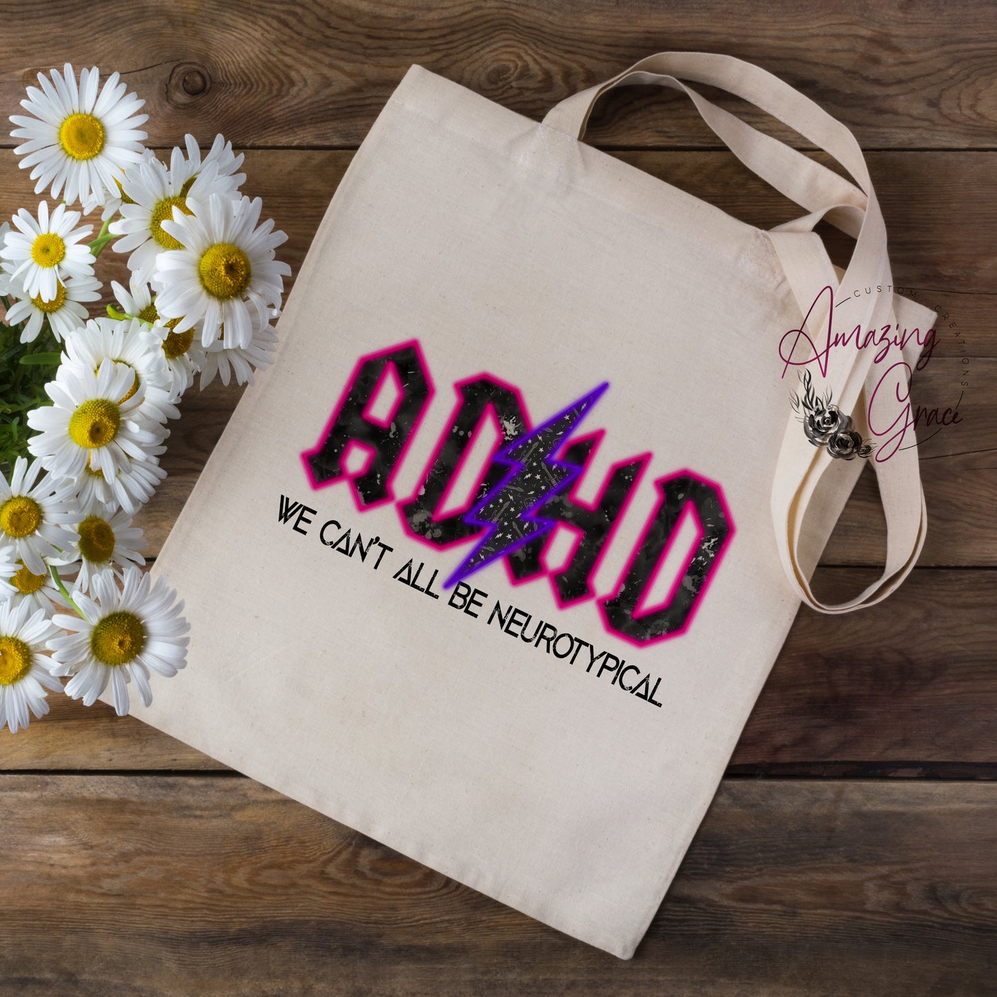 NEURODIVERSTY SLOGAN tote bag