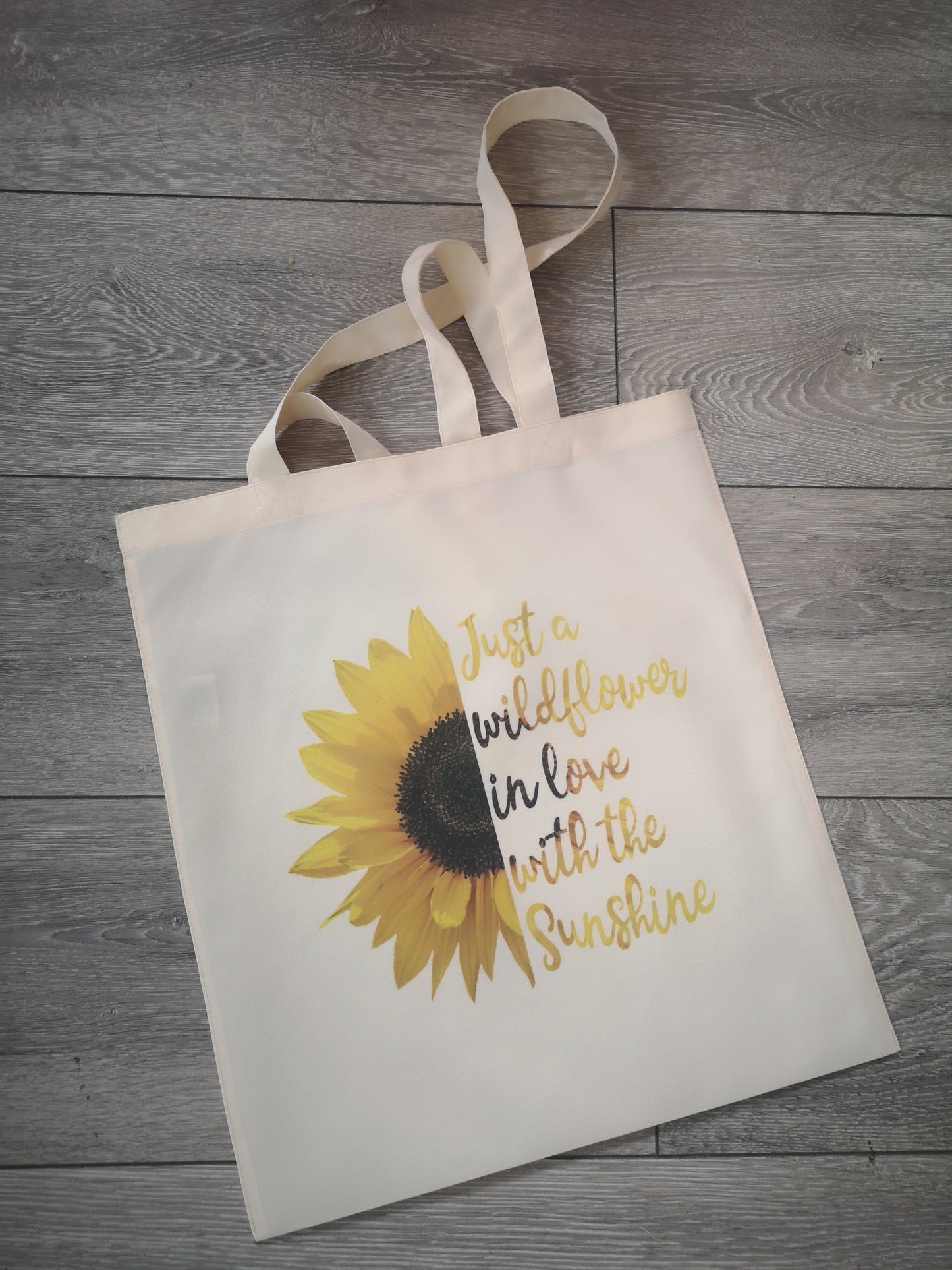 JUST A WILDFLOWER IN LOVE WITH THE SUNSHINE  tote bag
