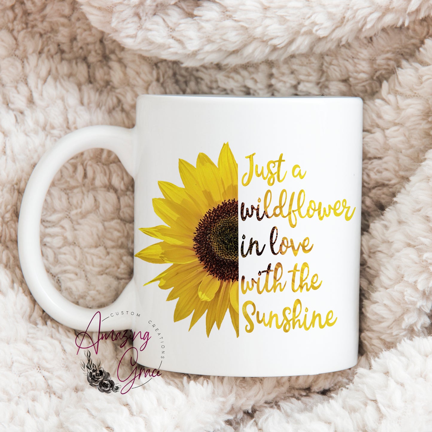 Just a wildflower positivity theme mug & Coaster