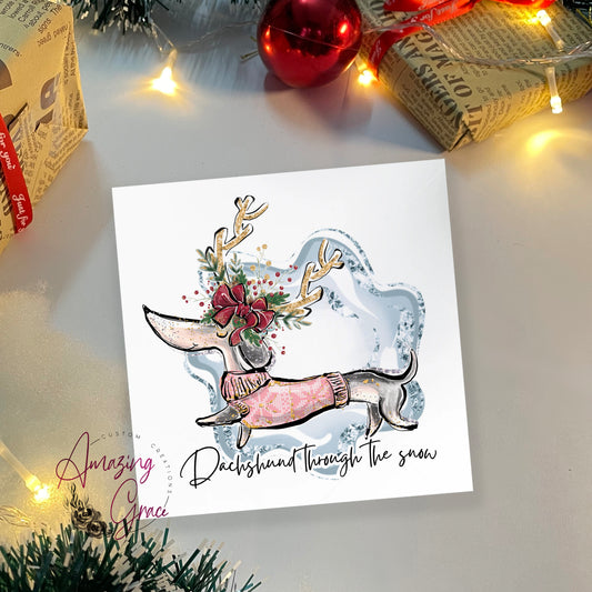 Dachshund  Christmas card