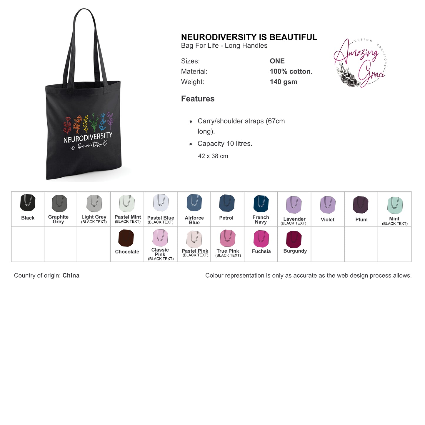 Neurodiversity is beautiful tote bag