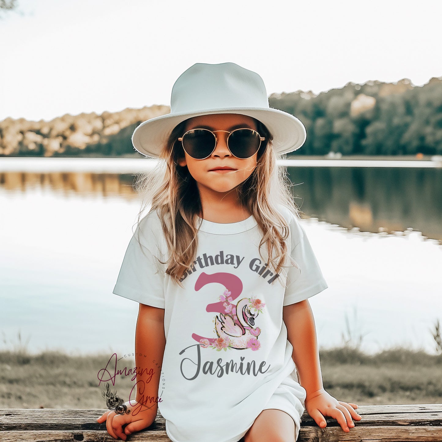 Personalised Birthday T-Shirt SWAN