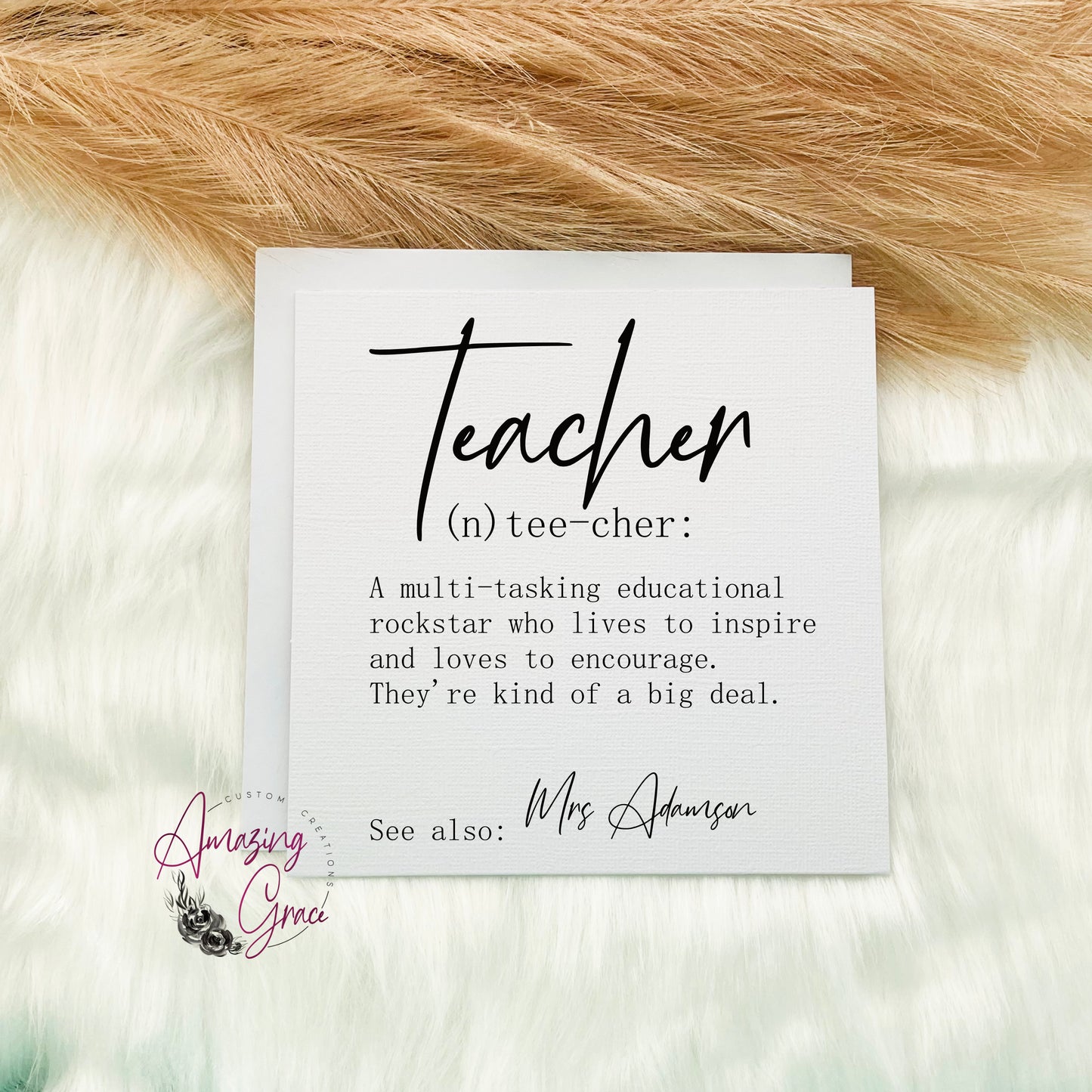 Teacher definition card