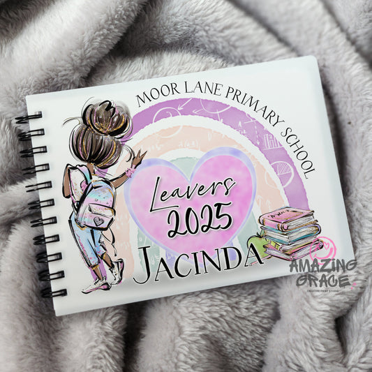 Personalised A6 leavers book - RAINBOW