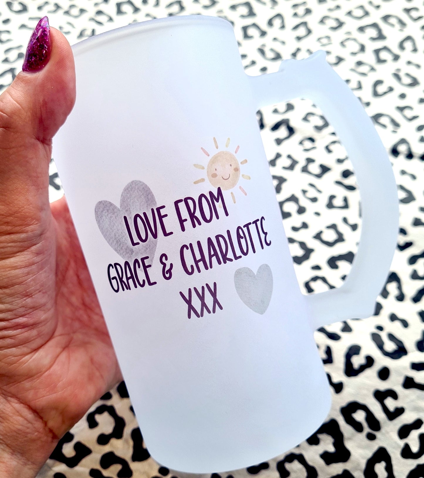 Personalised frosted beer stein