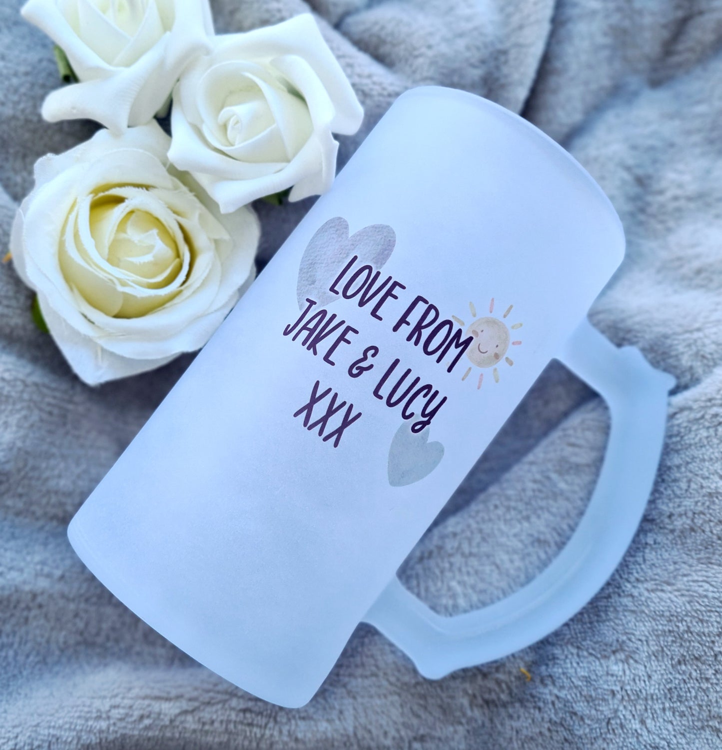 Personalised frosted beer stein