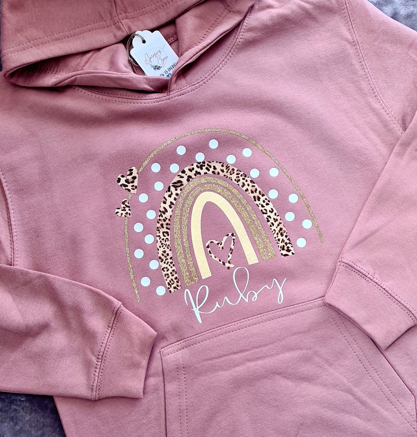 Junior Hoody personalised new rainbow