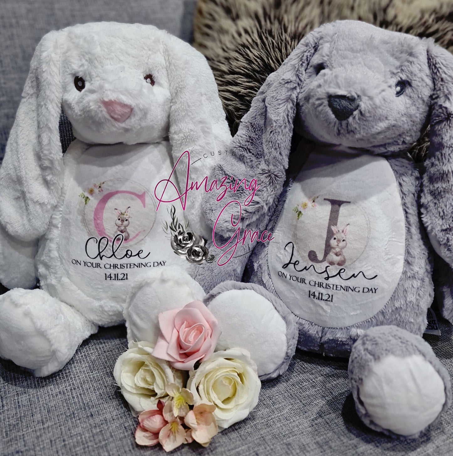 Personalised Bunny teddy - Christening