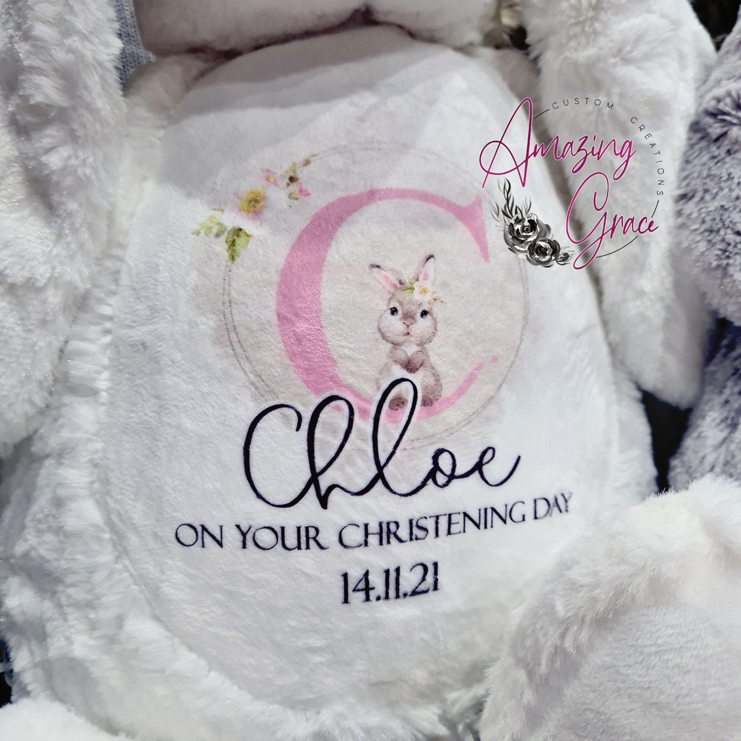 Personalised Bunny teddy - Christening