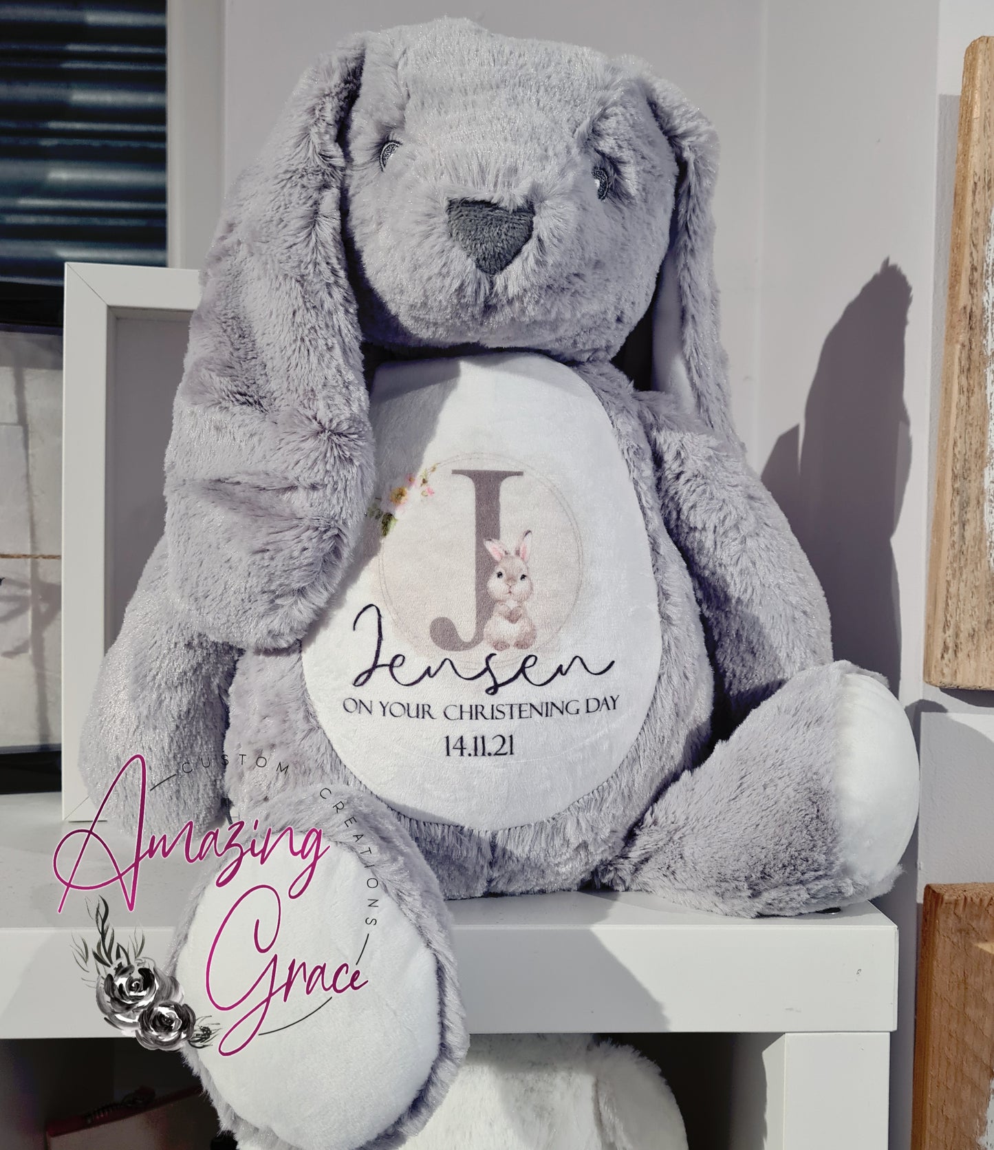 Personalised Bunny teddy - Christening