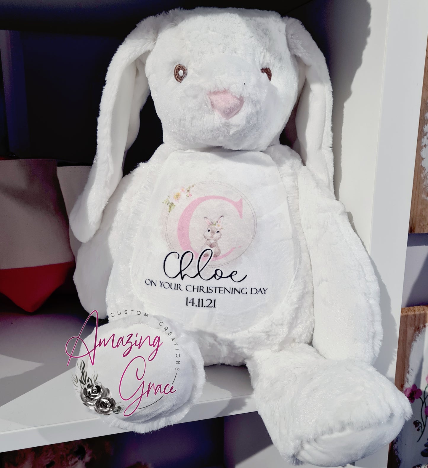 Personalised Bunny teddy - Christening
