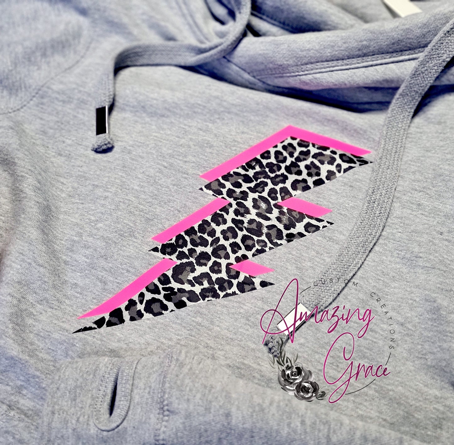 Chunky neck hoodie NEON LIGHTNING BOLT