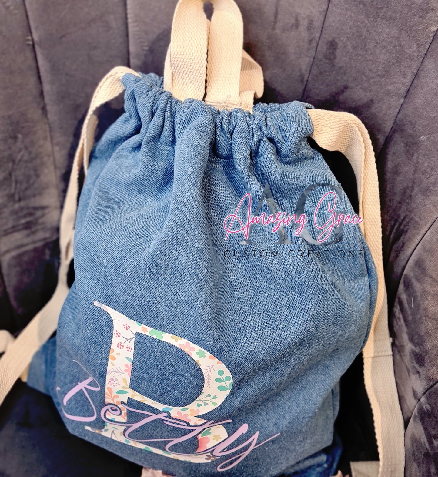 Denim Gymsac with handle