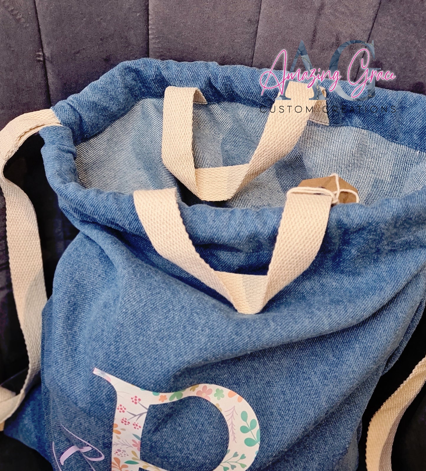 Denim Gymsac with handle