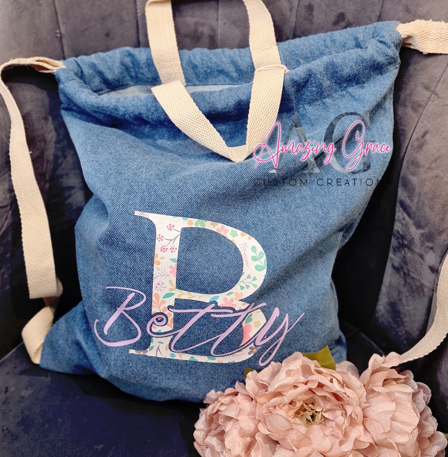 Denim Gymsac with handle