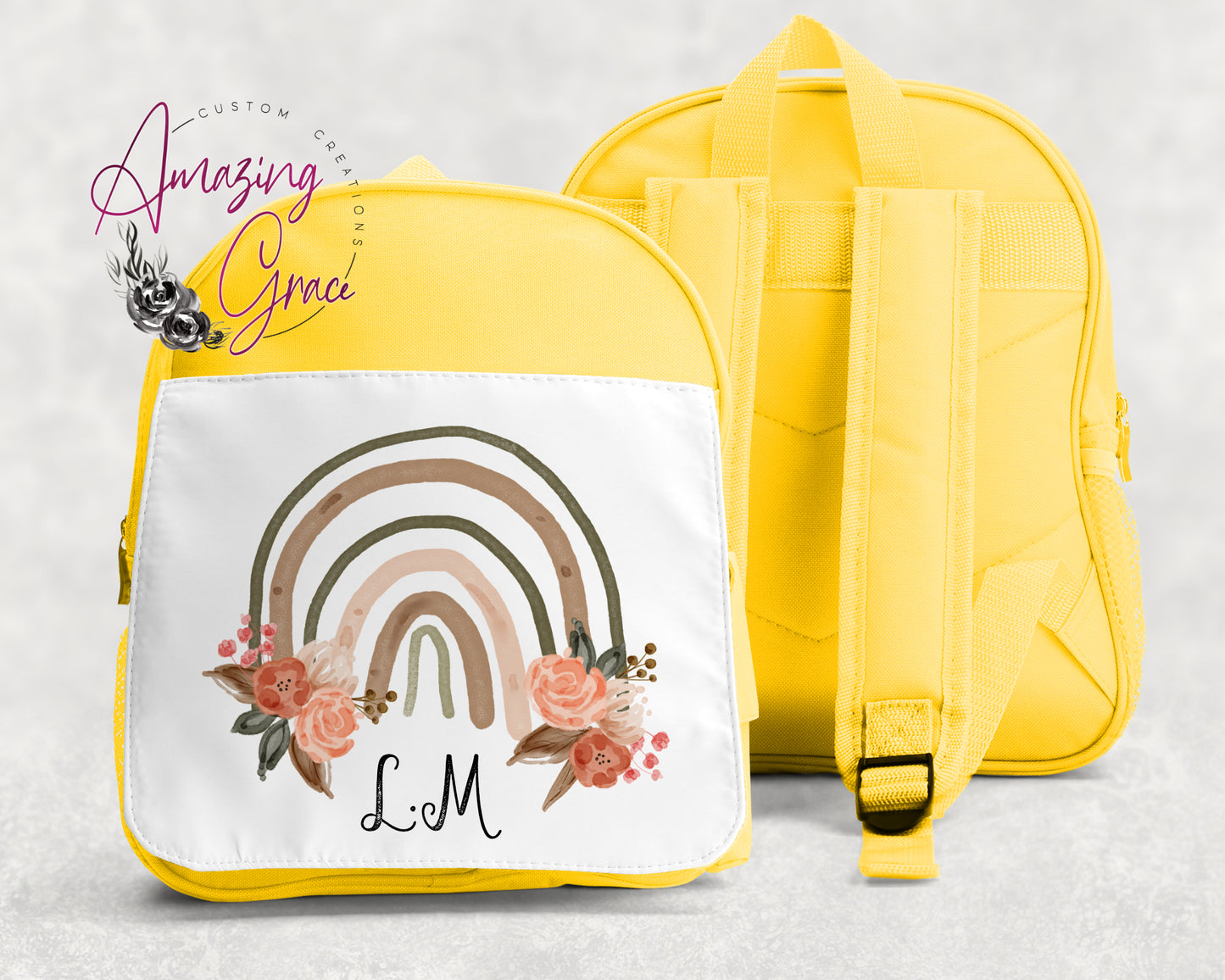 Personalised Children's Backpack - Boho Rainbow