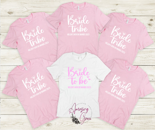 BRIDE TRIBE / BRIDE TO BE hen do group t-shirts