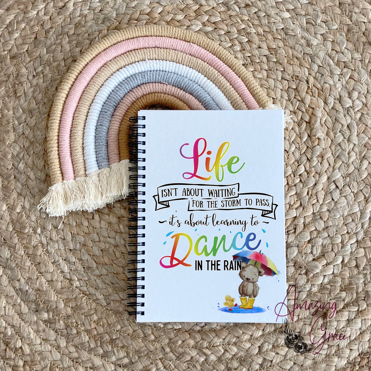 Dance in the rain positive affirmations note book