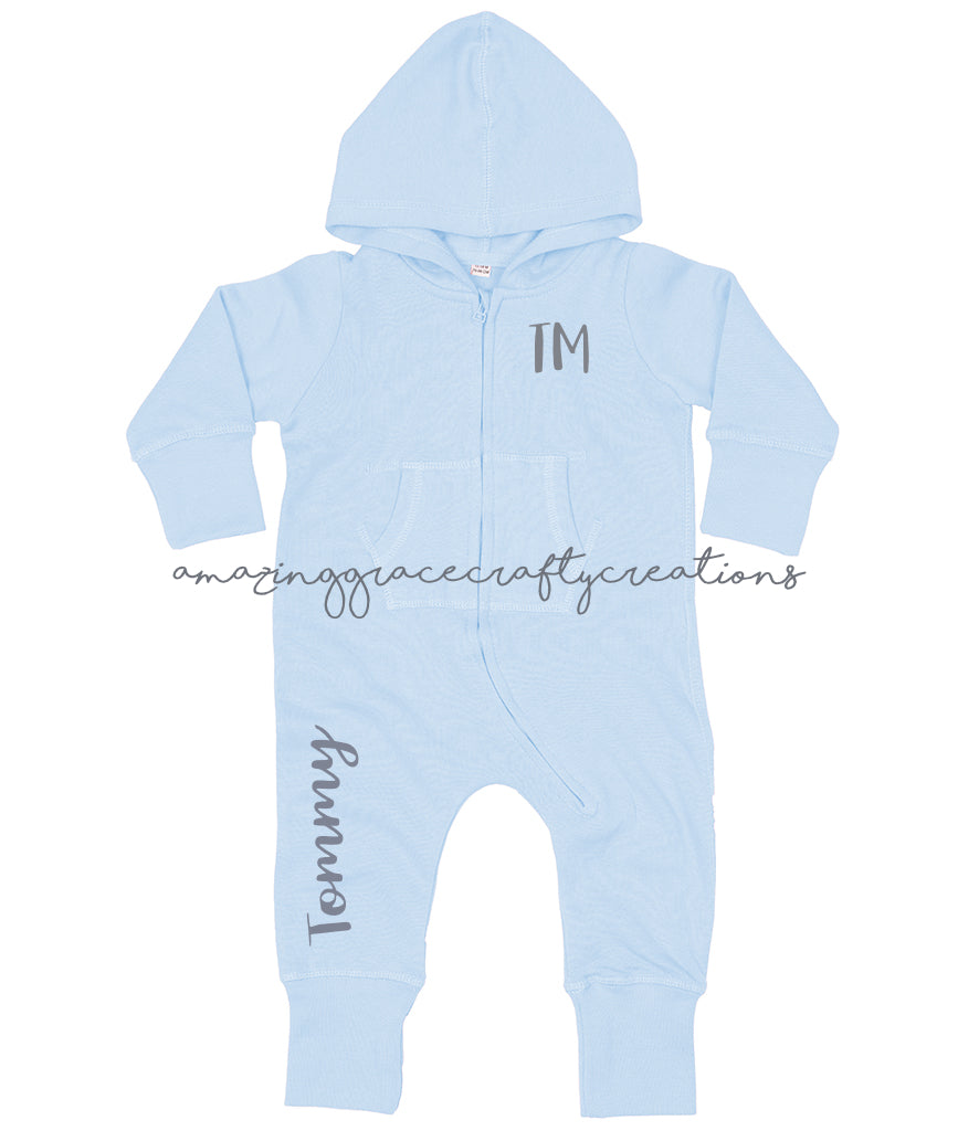 Hooded personalised onesie - baby/toddler