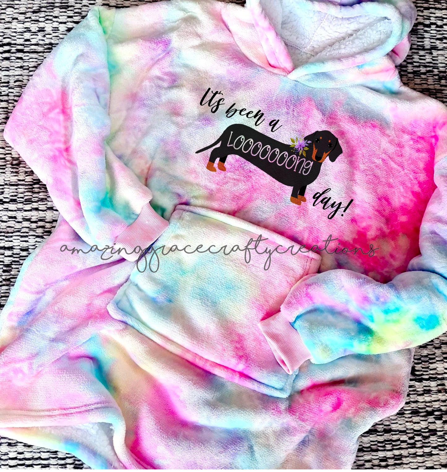 KIDS & ADULTS Its been a long day Dachshund snuggle hoody