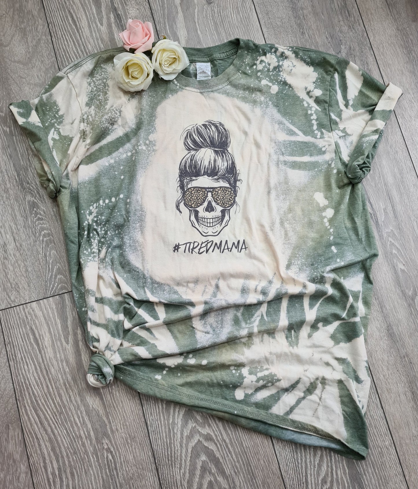 Hand dyed MAMA SKULL t shirt