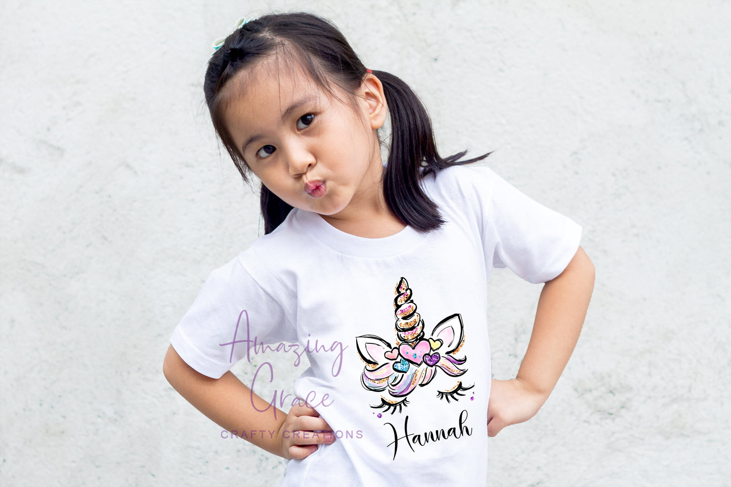 Personalised T-Shirt UNICORN FACE DESIGN