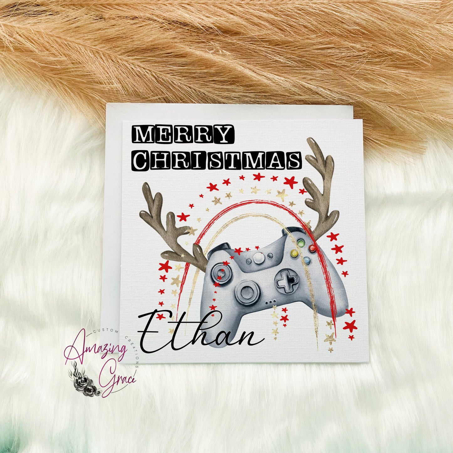 Personalised gaming Christmas card