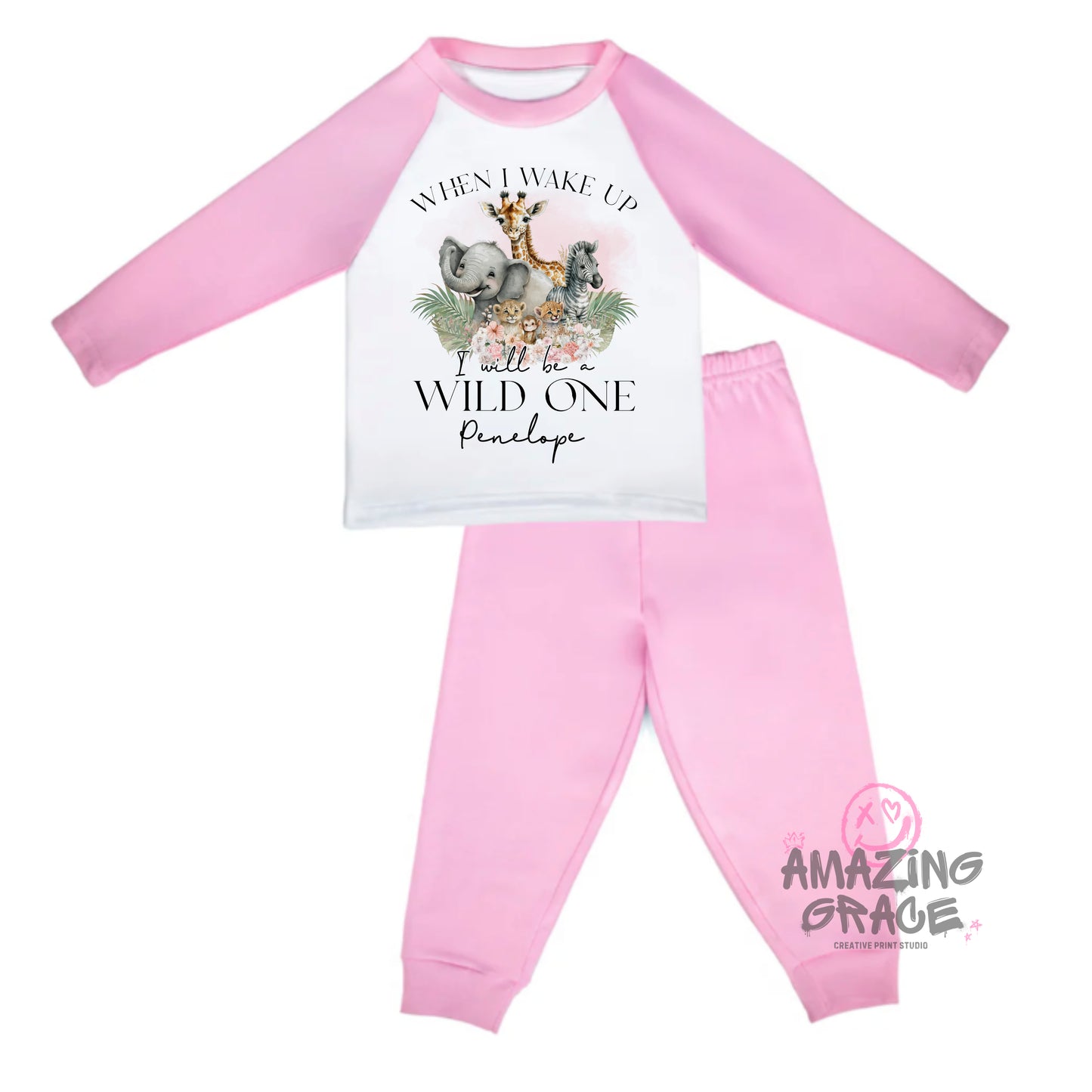 Personalised birthday pyjama's - WILD ONE/TWO WILD SAFARI