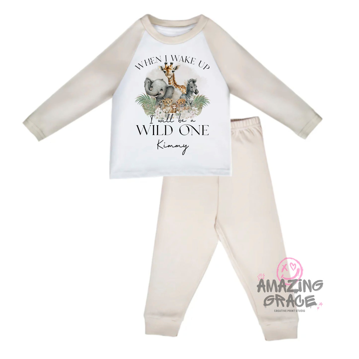 Personalised birthday pyjama's - WILD ONE/TWO WILD SAFARI