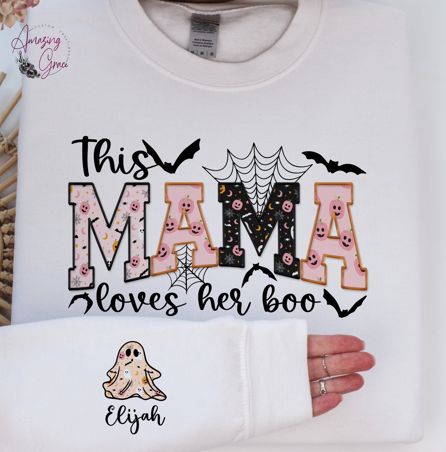 Halloween sweatshirt/hoody - Mama loves her boo