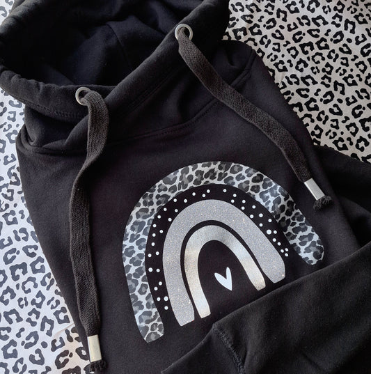 LEOPARD RAINBOW Chunky neck hoody