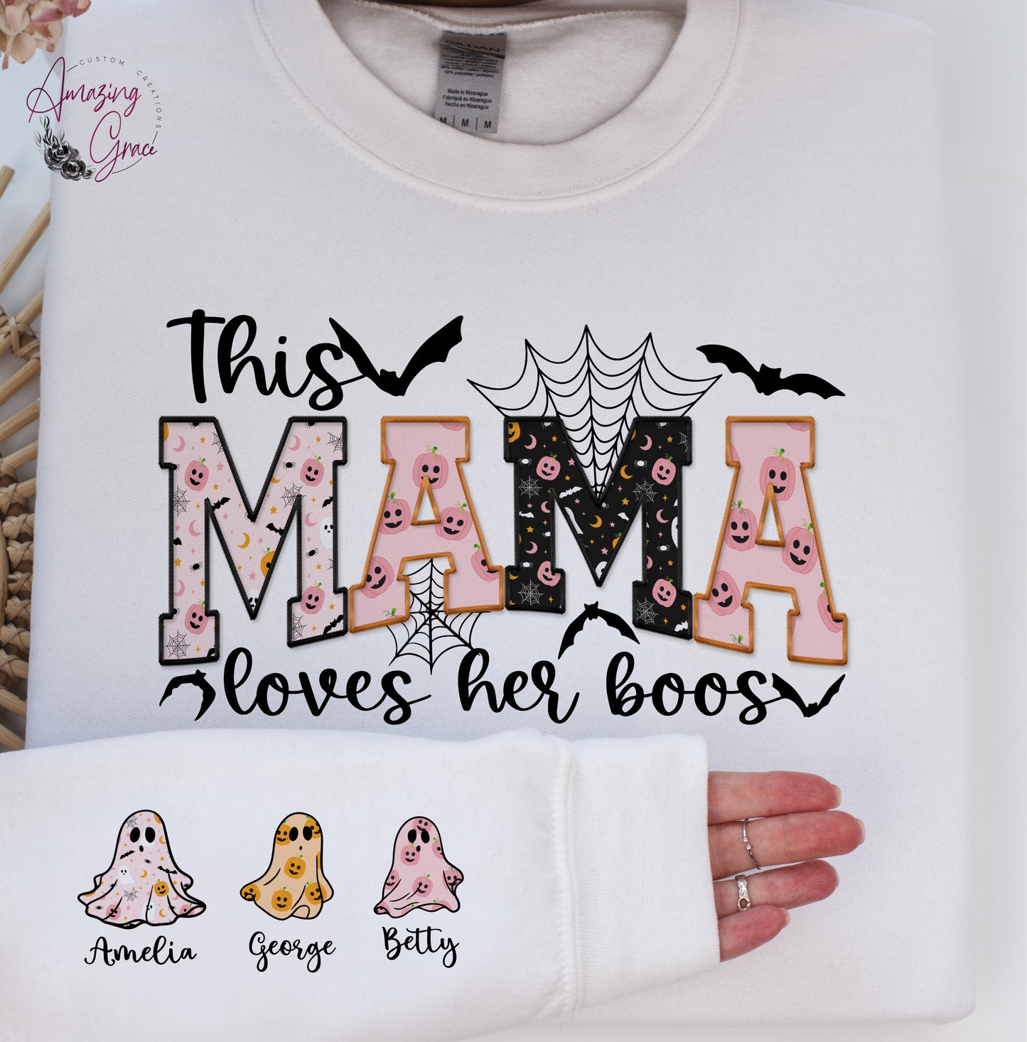 Halloween sweatshirt/hoody - Mama loves her boo