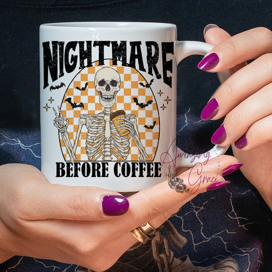 Nightmare before coffee Halloween mug