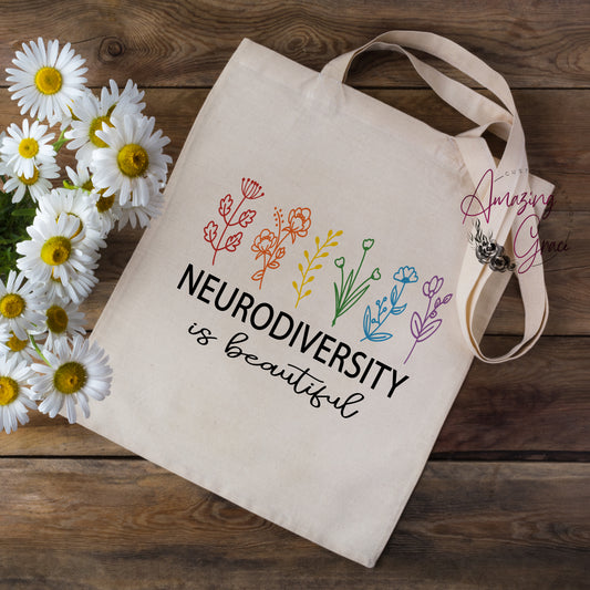 NEURODIVERSTY SLOGAN tote bag