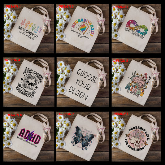 NEURODIVERSTY SLOGAN tote bag