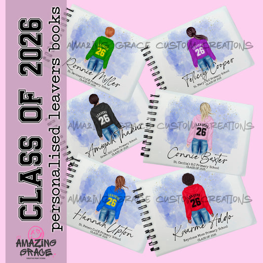 Personalised A6 leavers book - CUSTOMISED FIGURE