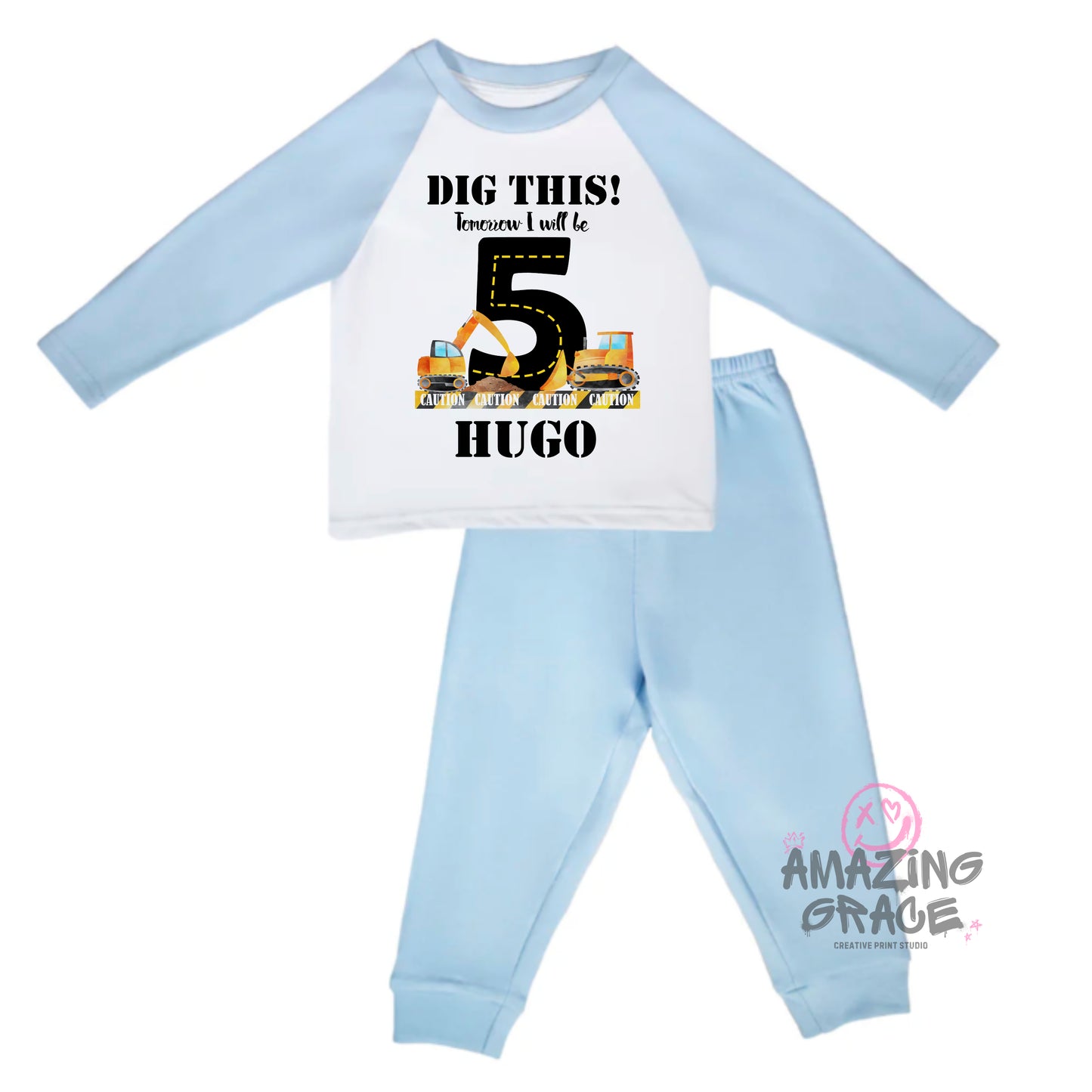 Personalised birthday pyjama's - DIG THIS