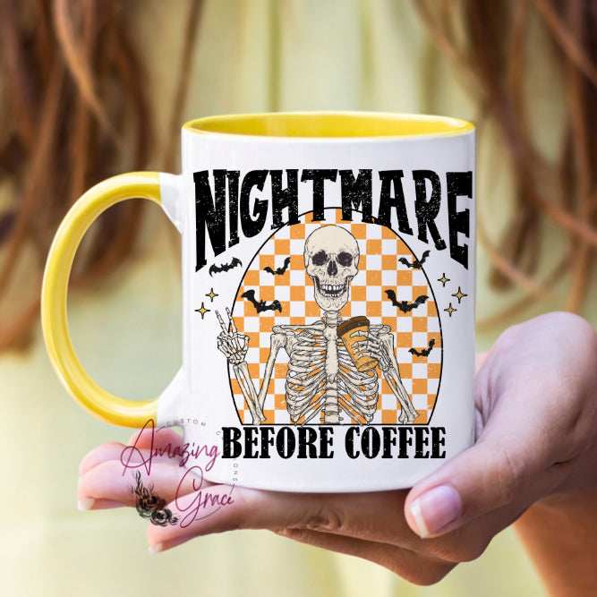 Nightmare before coffee Halloween mug