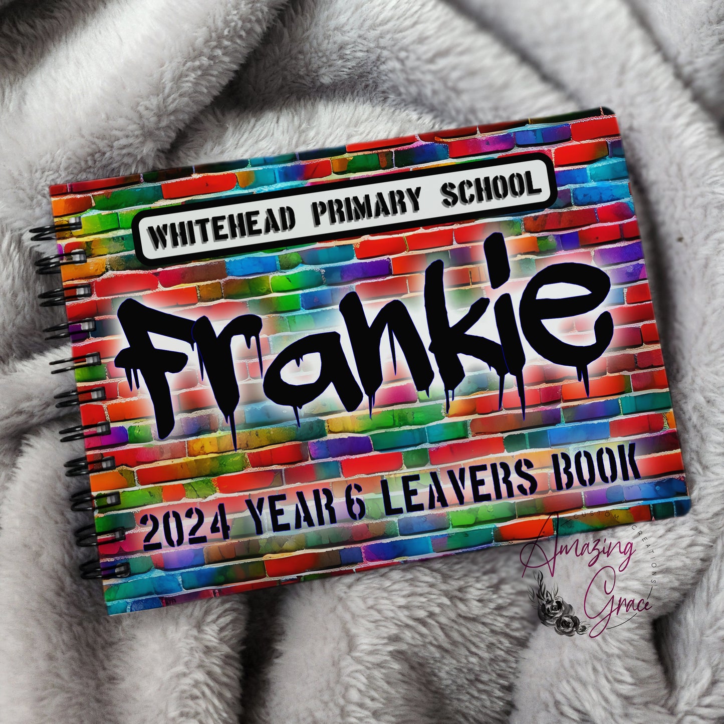 Personalised A6 leavers book - GRAFFITI