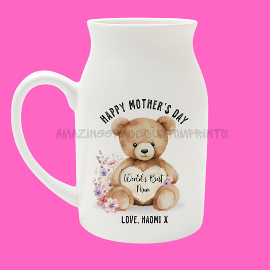 Ceramic Milk Jug/Flower Vase (teddy) - Personalised