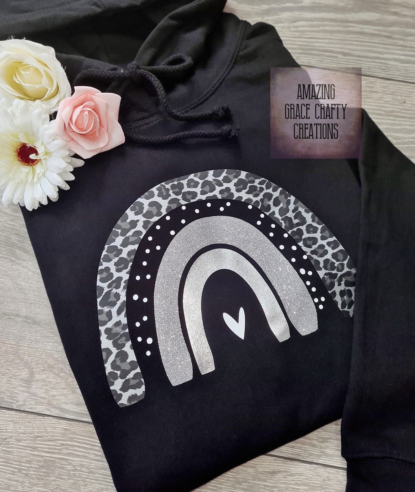 Leopard print rainbow hoody