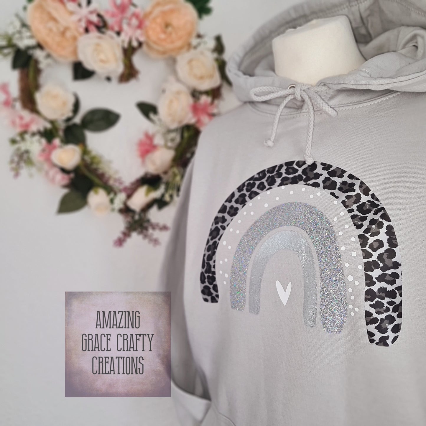 Leopard print rainbow hoody