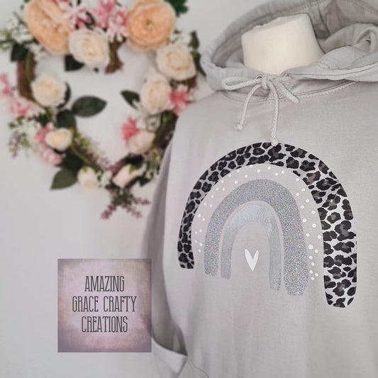 Leopard print rainbow hoody