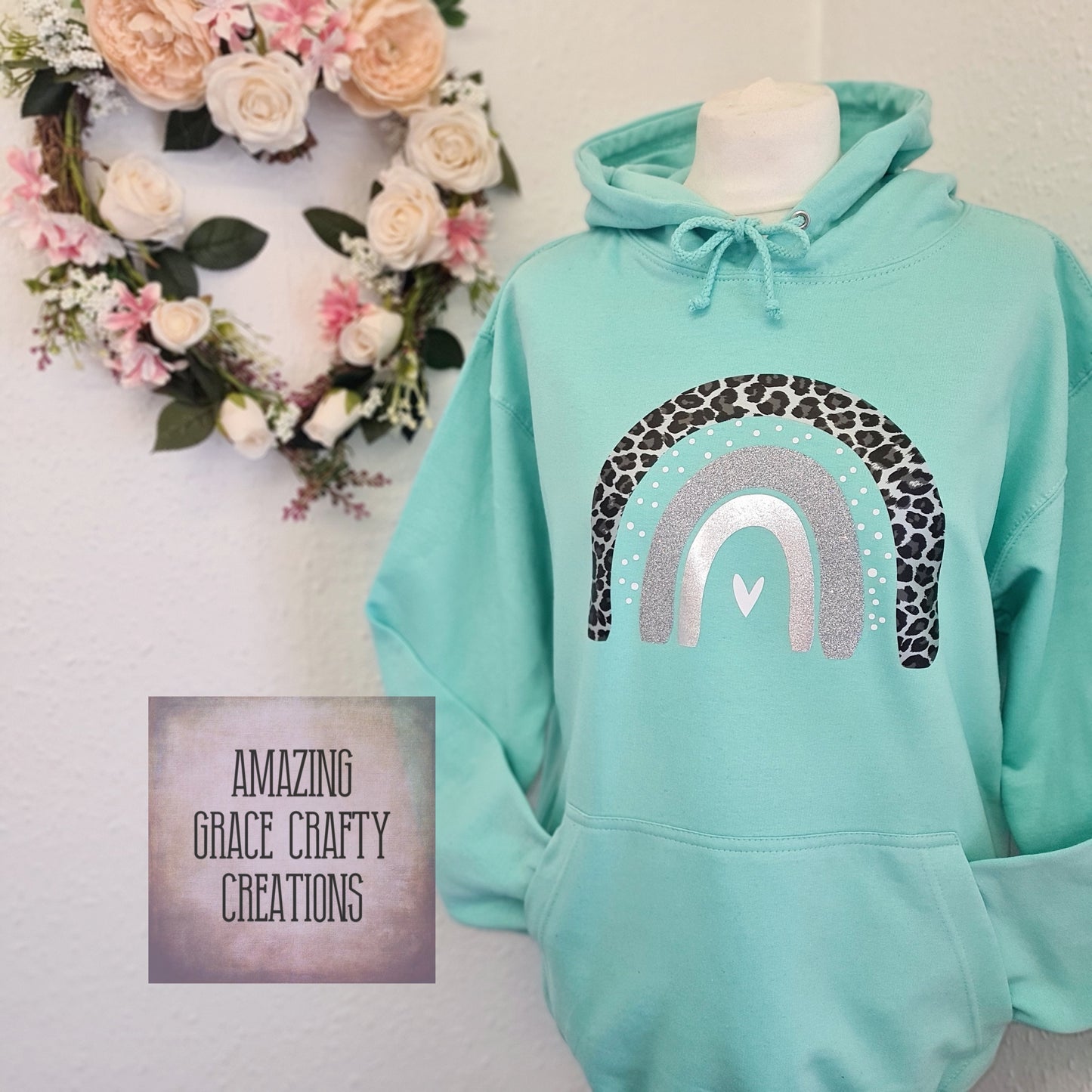 Leopard print rainbow hoody