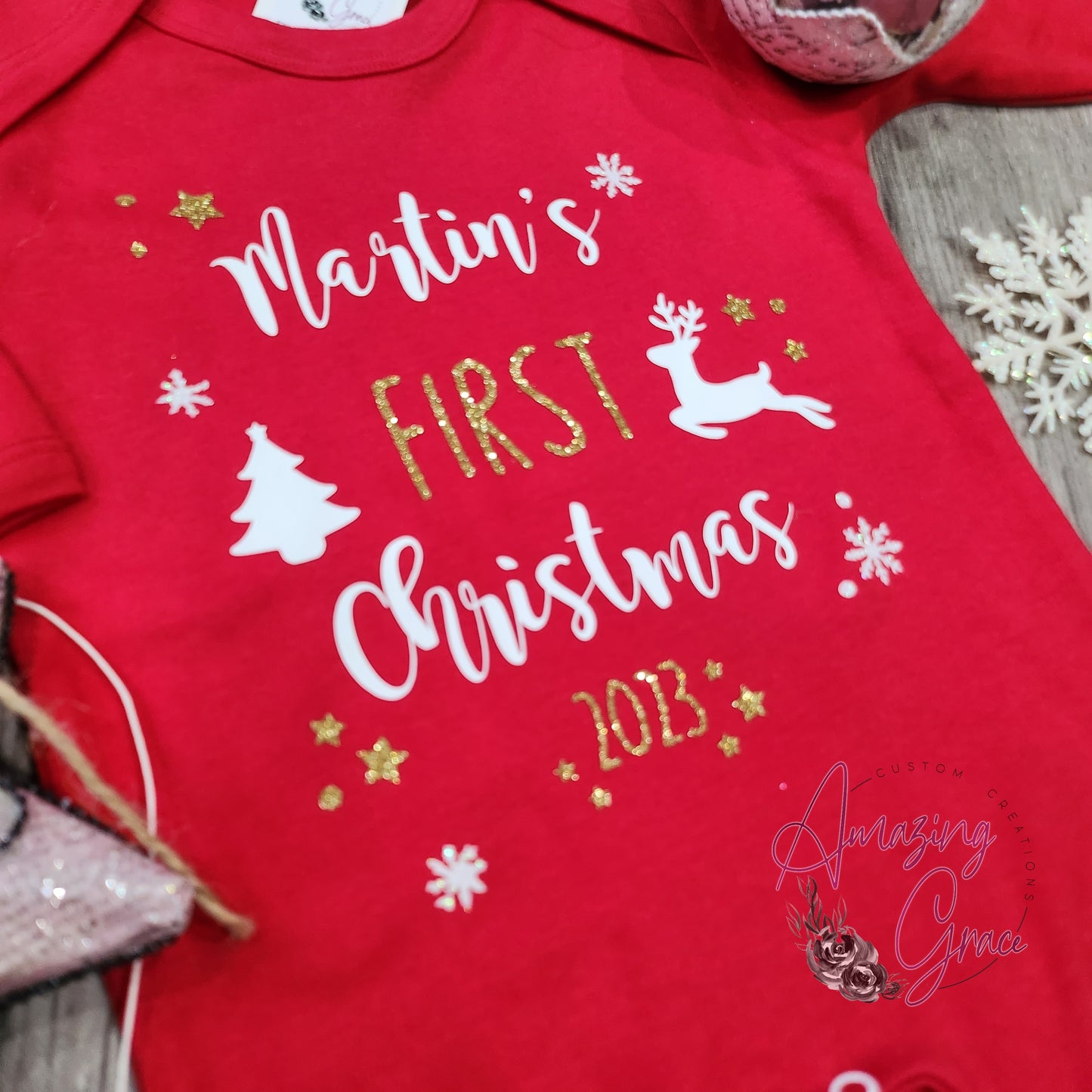 My 1st Christmas Baby Grow / Sleepsuit