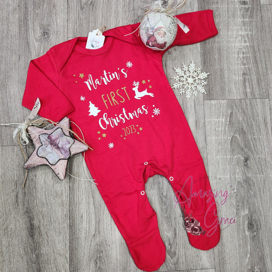 My 1st Christmas Baby Grow / Sleepsuit