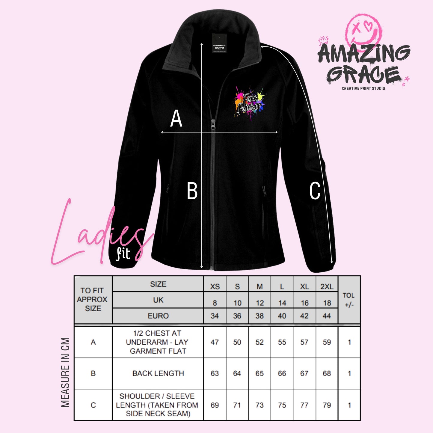 NON BRANDED FACE PAINTER - Soft Shell Jacket - LADIES FIT
